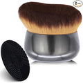Extra Large Body Makeup Brush For Self Tanner, Leg Makeup & Bronzer Blend, 75 mm Wide-Headed Kabuki Brush for Even& Pretty Sunscreen& Lotion Application. With Cleaning Mat, Face Back Brush Set - Black