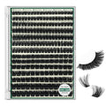 KEYYOU Lash Clusters 3D Effect Eyelash Clusters 231pcs Individual Lashes Wispy Lashes Volume Cluster Lashes Natural Soft DIY Lash Extension(3D-100D200D-D-8-16MIX)