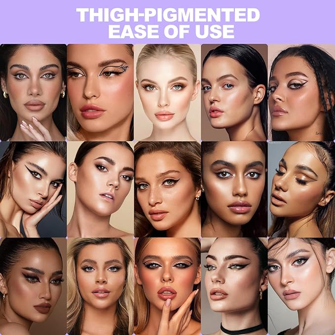 LAVONE Eyeliner Set - Waterproof Makeup Kit with Liquid eyeliner Pencil, Gel Eyeliner & Angled Eye liner Brush, Waterproof, Smudge Resistant, Long Lasting Formula - Gray