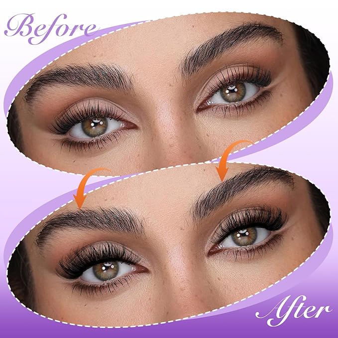 Self Adhesive Eyelashes Reusable Self Adhesive Lashes Natural Pre-glued Lashes No Glue Lashes Strip Lashes Cat Eye Lashes D-Curly False Lashes Wispy Faux Mink Eyelashes by zanlufly