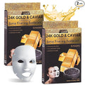 AZURE 24K Gold and Caviar Anti Aging Luxury Face Mask - Hydrating & Firming Facial Mask - Helps Reduce Wrinkles & Fine Lines with Hyaluronic Acid & Collagen - Skin Care Made in Korea - Pack of 10