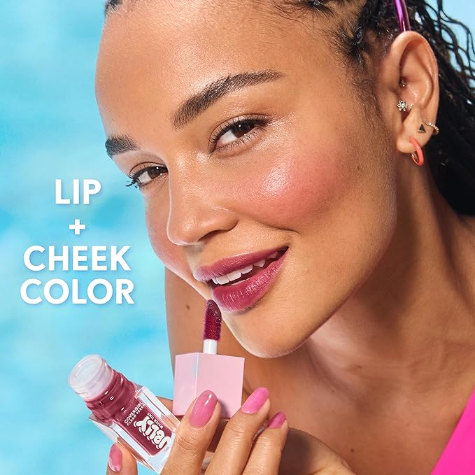 COVERGIRL Clean Fresh Jelly Water Tint, Lip & Cheek Tint, Transfer-Proof, Hydrating - 20 Cherry Burst (Cherry Red)