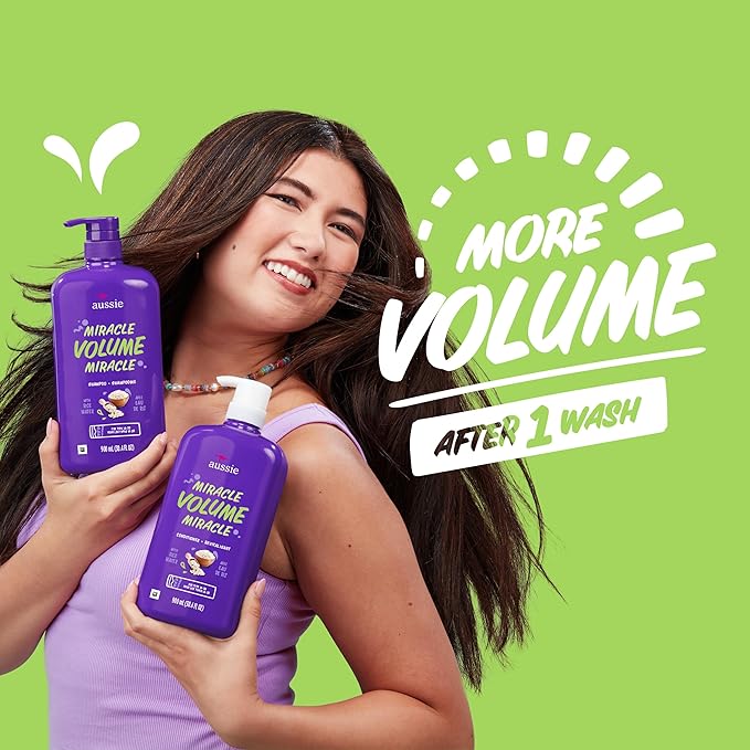 Aussie Miracle Volume Shampoo, Paraben-Free, Volumizing, 30.4 oz, 4-pack