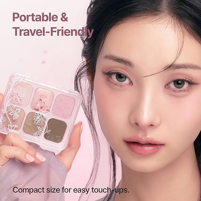 CLIO Muse Master Eyeshadow Palette, Korean Eyeshadow Palette, Soft Rose Mauve 6-Color Eye Makeup with Matte Satin Shimmer, Blendable Baked Cream Powder Formula (05 ROSE PRESET)