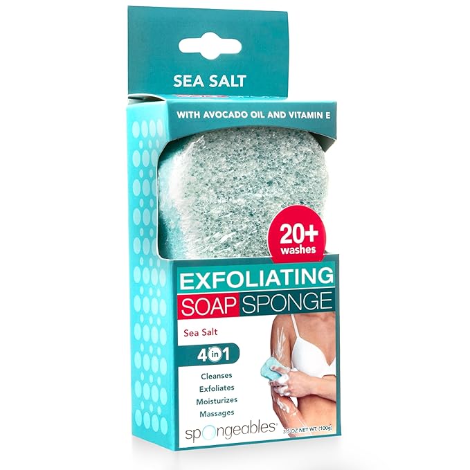 Spongeables Body Wash in a 20+ Wash Sponge, Sea Salt, 1 Count