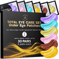 AURAE Variety Under Eye Patches (30 Pairs) - Eye Mask for Dark Circles, Puffiness & Care - Hyaluronic Acid, Green Tea, Rose, 24K Gold, Retinol & Collagen