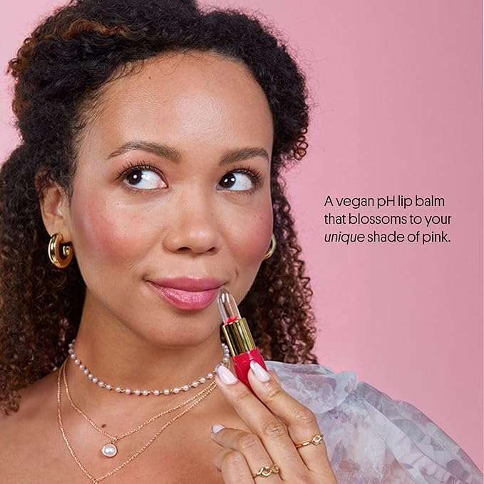 Winky Lux Flower Balm, pH Color Changing Lipstick and Tinted Lip Balm, Vegan & Cruelty Free, Hydrate & Plump, Sheer Pink, Pink & Purple Flower with Vanilla Scent