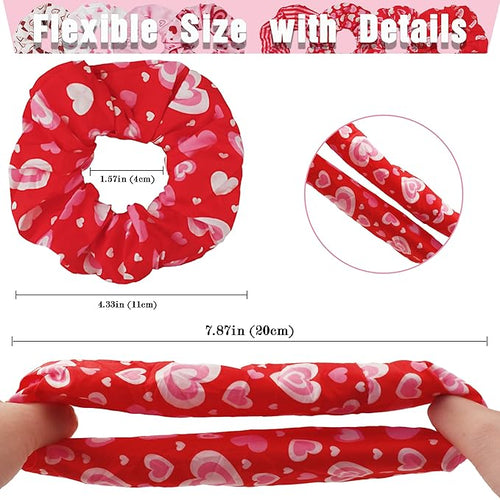 12 Pcs Scrunchies for Women, Charming Pink Scrunchies for Girls, Cute Elastic Hair Bands Hair Ties, Perfect for Romantic Valentine's Day Gifts(Sweetheart Pink)