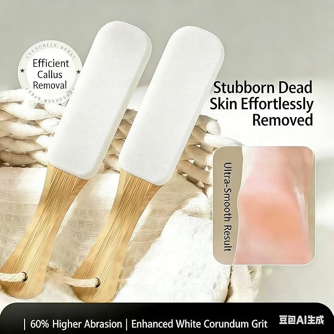 2-Pack Professional Pedicure Foot File & Pumice Stone - Callus Remover and Foot Scrubber for Dead Skin, Dry Rough Feet and Cracked Heels