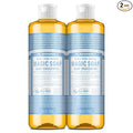 Dr. Bronner's Pure-Castile Magic Liquid Soap (Baby Unscented, 16 Ounce, 2-Pack)- Made with Regenerative Organic Certified Oils, For Face, Hair, Hand & Body Soap, Laundry, Pets- Concentrated, Vegan