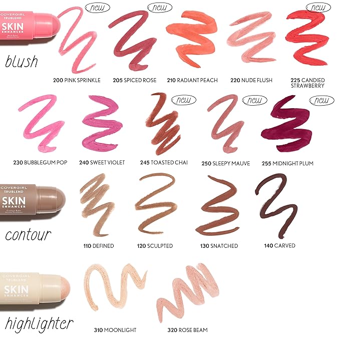 CoverGirl Trublend Skin Enhancer Contour Stick Balm, 120 Sculpted, Vegan Formula, Easy to Use, Glides on Effortlessly, Non-Greasy, Doesn't Crease, 0.21oz