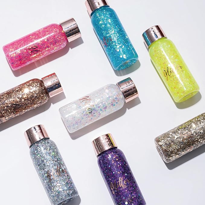 Mermaid Sequins Chunky Glitter Liquid Eyeshadow Glitter Body Gel Festival Glitter Cosmetic Face Hair Nails Makeup Long Lasting Sparkling 30g (#101 Colorful White)