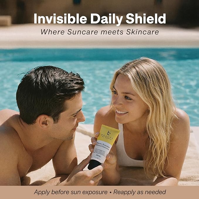 Mineral Sunscreen for Body SPF 50 – Reef Friendly Broad Spectrum Zinc Oxide, Made in USA with Organic & Natural Ingredients, Water Resistant 80 Min, Non Toxic Baby Sunblock for Kids, No White Cast