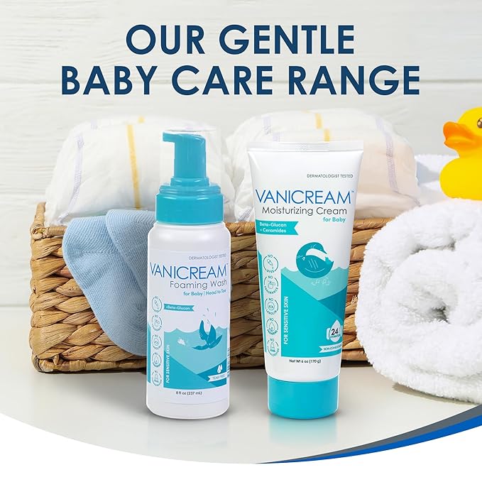 Vanicream Moisturizing Cream for Baby, 6 Oz, Gentle, Hydrating Baby Lotion with Beta-Glucan & Ceramides, Formulated without Common Irritants for Sensitive Skin, All Ages