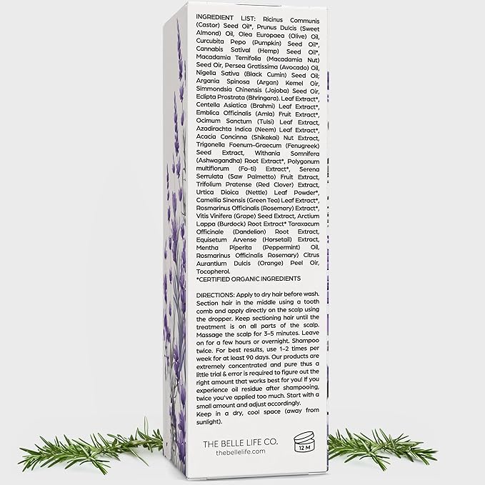 Sebastian Diaz THE BELLE LIFE Rosemary Hair Oil Scalp Treatment inspired by THE INNATE LIFE, 100ml 3.4 fl oz Nourishes and Supports Fuller-Looking Hair with Organic Rosemary Oil