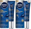 NIVEA MEN Age Defense Eye Cream with Hyaluronic Acid,24-Hour Hydrating Under Eye Cream for Men Helps Reduce Look of Crow's Feet,Fine Lines and Dark Circles,0.5 Fl Oz Tube,(Pack of 2)