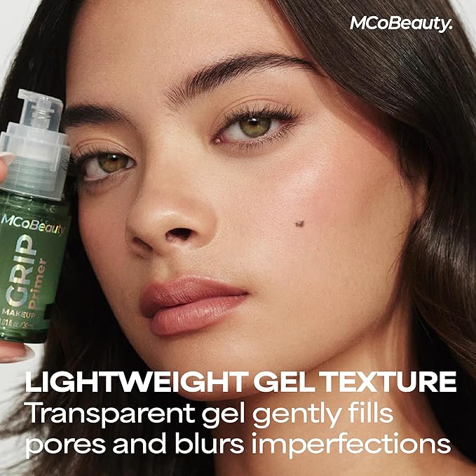 MCoBeauty - Grip Primer - Grippy Hold Lightweight Makeup Primer - Hydrating Gel Base Face Primer with Moisturizing Ingredients - Aloe Vera, Niacinamide & Vitamin E - Preps Skin for Long-Lasting Makeup