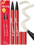 Vevivia Beauty Eyebrow Pencils for Women - Eyebrow Pen 2 Pack, Precise 4-Tip Brow Pencil for Natural-Looking Fuller Brows, Hair-Like Strokes for All Brow Types, Last All-Day Brow Pen, Light Brown