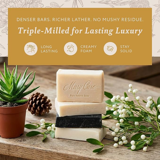 Mary Case Wellness Variety Bar Soap Set of 4 | Kojic Acid, Pine Tar, Niaouli & Aloe Vera Natural Soaps | Bath Soap for Men & Women | Hydrating, Soothing & Skin-Healing Bars