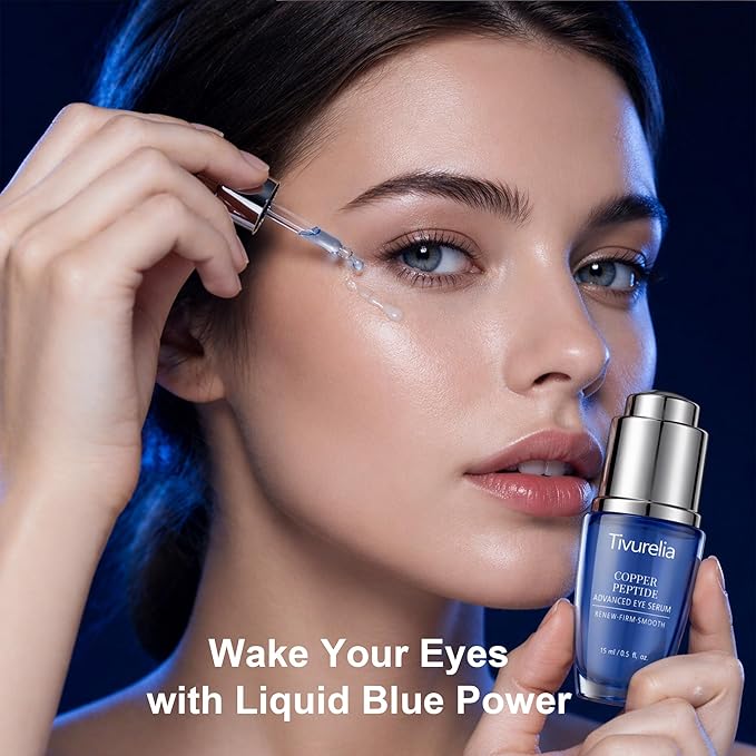 Copper Peptide Anti Aging Eye Serum, Korean Skin Care Advanced Eye Serum with GHK-Cu Copper Tripeptide-1 & Peptide Complex, Helps Smooth Fine Lines and Improve Firmness