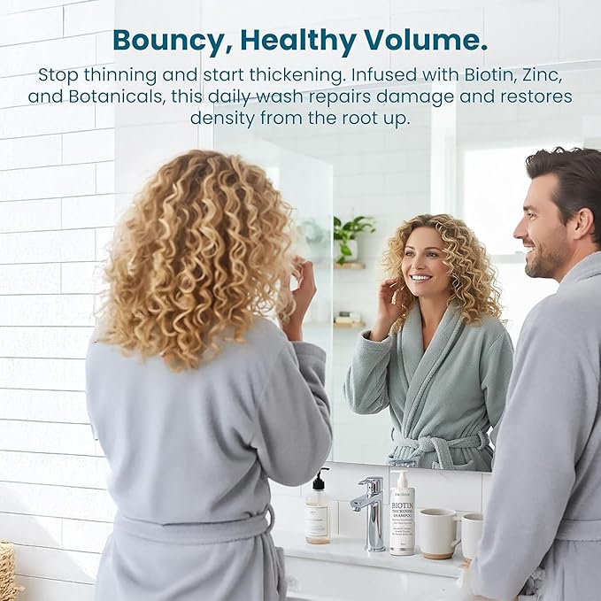 Biotin Shampoo and Conditioner for Thinning Hair Growth Thickening Shampoo for Hair Loss Treatment NATURAL Sulfate Free for Color Treated Hair Regrowth Treatment for Men Women