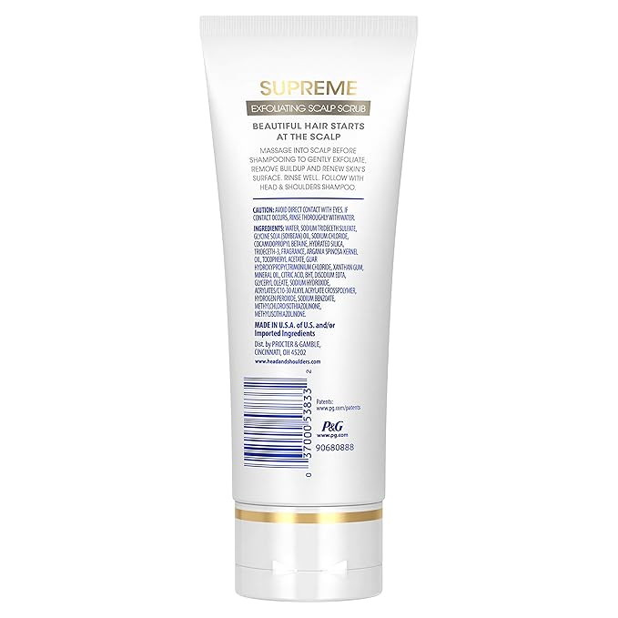 Head & Shoulders Supreme, Exfoliating Scalp Scrub Treatment, with Argan Oil and Vitamin E, 3.3 Fl Oz