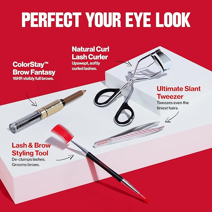 Revlon Lash & Brow Styling Tool, Dual Ended Eyelash Separator & Eyebrow Brush Spoolie, Works with Mascara & Brow Makeup, 1 count