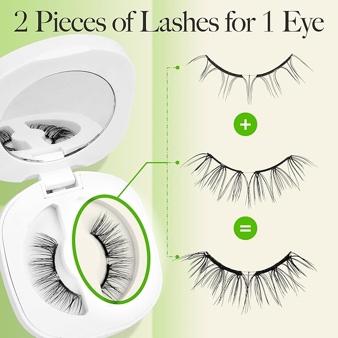 LASHVIEW Upgrade Soft Magnetic Eyelashes Natural Look, Reusable Magnetic Lashes, No Glue Needed, Windproof & Waterproof for All-Day Comfort (L15)