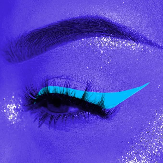 UV Neon Liquid Eyeliner, Matte Colored Eyeliner Pen, Waterproof Smudge-proof Pigmented Eye Liner, Glow Brightly Under UV Lights, Colorful Eye Makeup For Rave Party Music Festival, Neon White