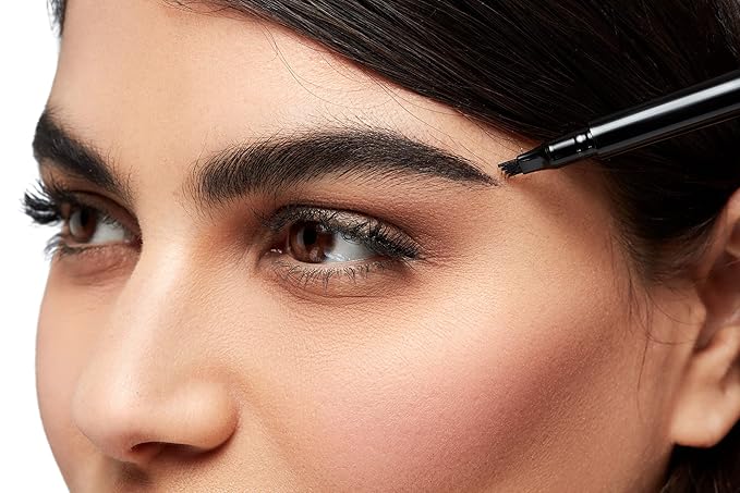 Arches & Halos Microblading Brow Shaping Pen - Fuller, More Defined Brow - Long-lasting, Smudge Resistant, Rich Color - Vegan and Cruelty Free Makeup - Charcoal - 1 ml