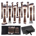 MAANGE Makeup Brush Set with Gift Box, Double-ended Makeup Brushes for Foundation Contour Powder Concealer Eyeshadows Blending, Makeup Tools, Mothers Day Gifts (Coffee Brown, 13 PCS)