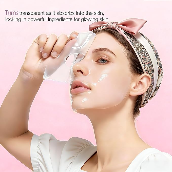 8 Pack Collagen Face Mask for Women, Hydrating Hydrogel Sheet Mask for Skin Elasticity & Pore Minimizing, Face Mask Skincare, Self Care Gift Set