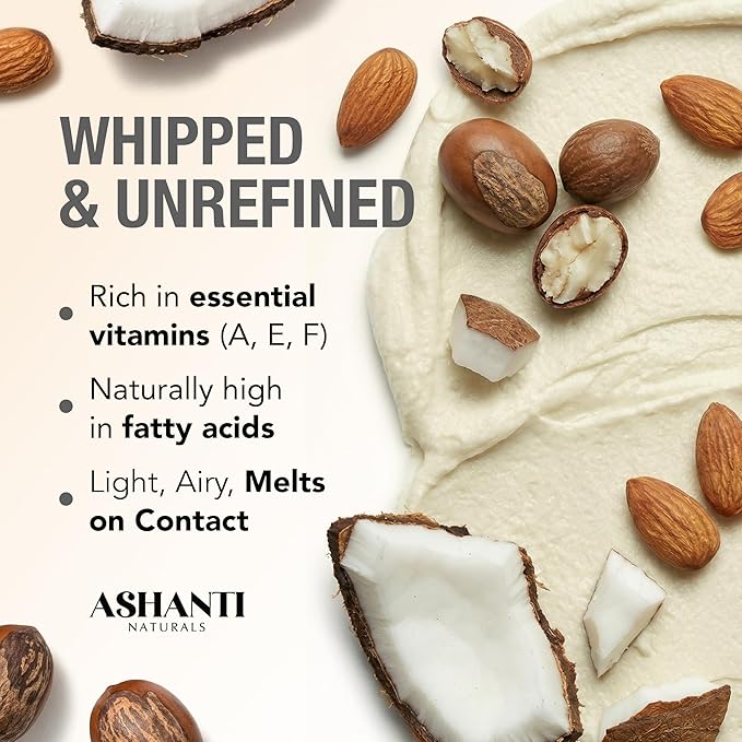 Ashanti Naturals Scented Whipped Shea Butter | African Body Butter for Men w/Coconut and Almond Oil (Blackjack Souffle, 8 oz)