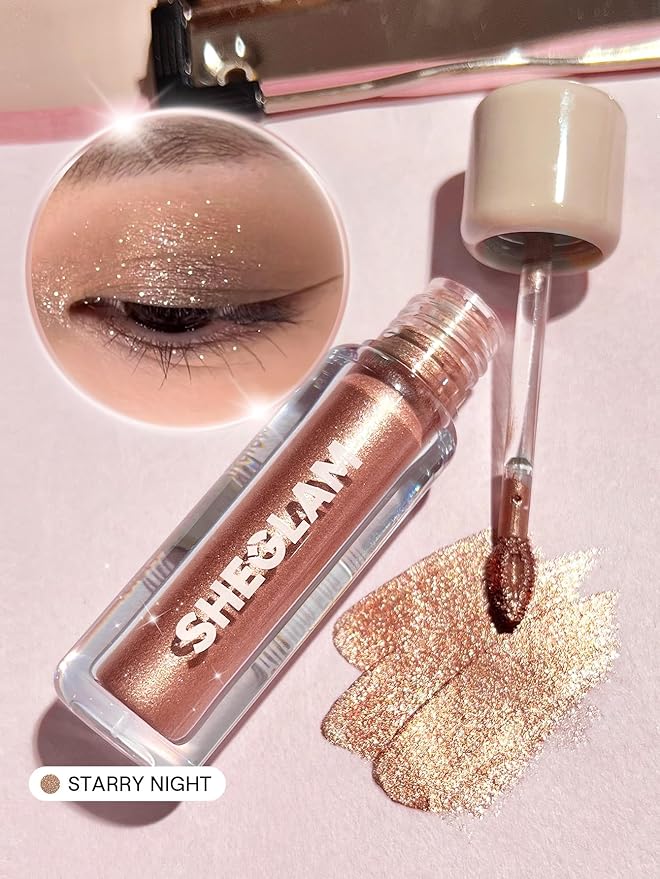 SHEGLAM Airglow Eye Tint 16 Hours Long-Lasting Liquid Eyeshadow Shimmer High-Impact Color Single Eyeshadow - Starry Night