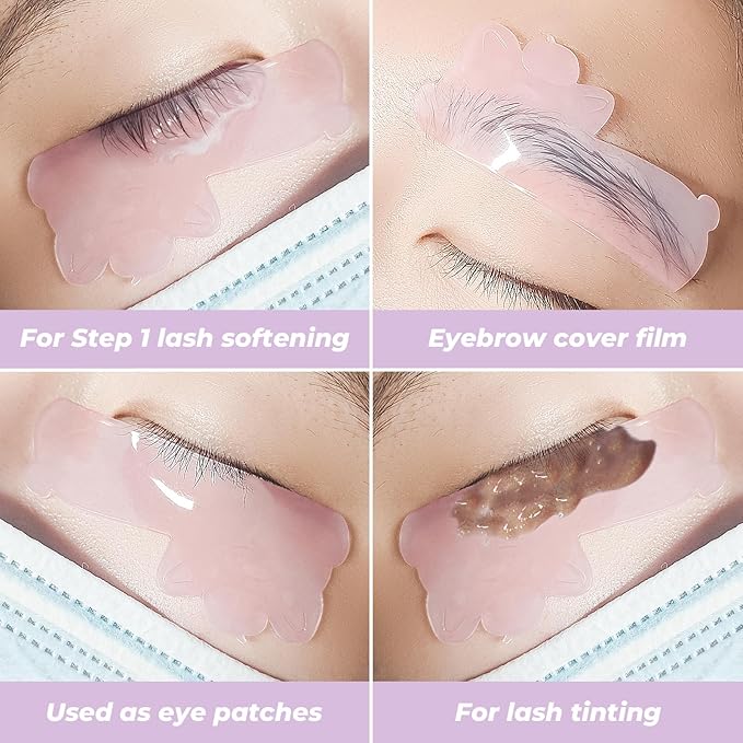 PERMANIA Lash Lift Pads Softening, 2Pcs Professional Korean Lash Lift Ultra Thin Eyebrow Covering Film (Pink)