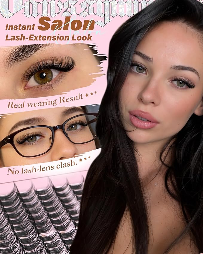 Short Natural Lash Clusters Wispy Eyelashes Clusters 10-12-14mm pestañas postizas naturales Lightweight Cluster Eyelash Extensions Go-To Length C Curl Lashes DIY Eyelash Clusters for All Eye Shapes