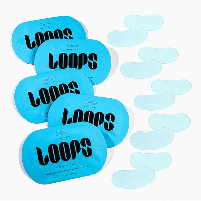 LOOPS Hyper Smooth Hydrogel Korean Eye Masks, Hydrate, Nourish and Help Reduce Dark Circles for Refreshed Eyes - Reduces Signs of Puffiness and Fortify Your Eyes - Moisturizing Under Eye Patches - 5pc