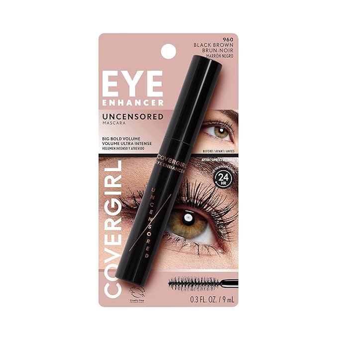COVERGIRL Eye Enhancer Uncensored Mascara 960 Black Brown 0.3 fl oz (Packaging May Vary)