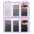 WENDY LASHES Clusters for Eyelash Extensions, 40D+50D+60D+80D+100D, 520PCS, 9-16mm Mixed, Ultra-light, Natural, Waterproof, DIY at Home, D Curl