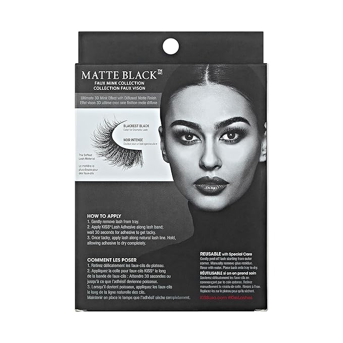 KISS Lash Couture, False Eyelashes, 'Matte Twill', 14mm, Includes 4 Pairs Of Lashes, Easy to Apply, Reusable Lash Clusters