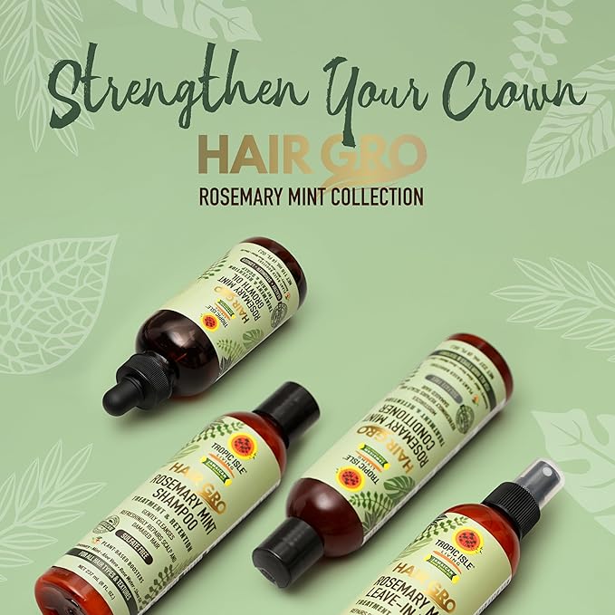 Hair Gro Rosemary Mint Conditioner 8oz/ 237ml - Moisturizing Formula for Refreshing Scalp and Nourishing Damaged Hair with High Shine
