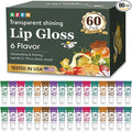 AZEN 60 Pack Lip Gloss Set, Clear Lip Gloss Bulk, Lip Oil for Dry Cracked Lips Moisturizing Hydrating Nourishing with Vitamin E, Mothers Day Gifts for Women