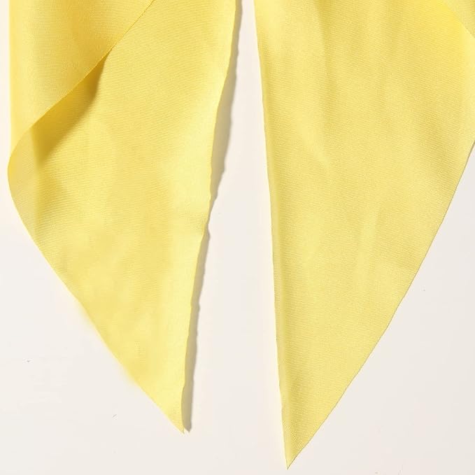 3PCS Hair Scarf Scruncheis for Women Knotted Bow Hair Ties Elastic Bands Satin Hair Ribbon Scrunchy Red Ponytail Holder for Women and Girls (Yellow Lilac Pink)