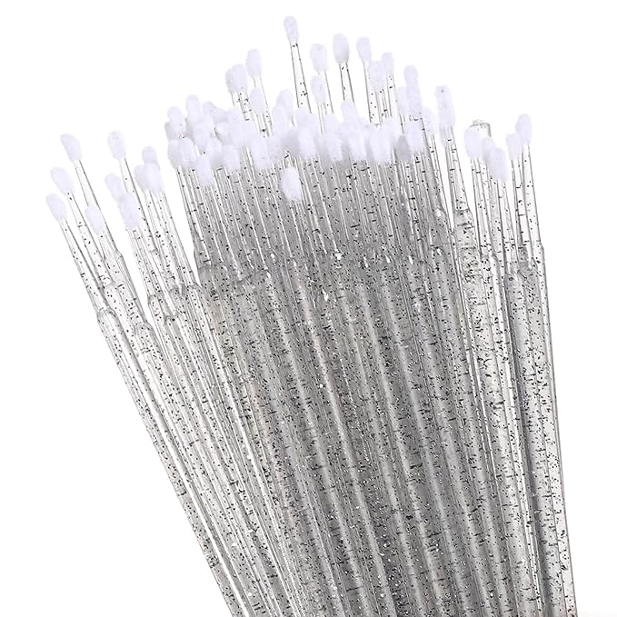 300pcs Disposable Micro Applicators brushes,JASSINS Eyelash Extensions Microfiber Wands Applicator Brush,False Eyelashes Brush Clean Mascara swabs(2.0 mm With Container) (BLACK)