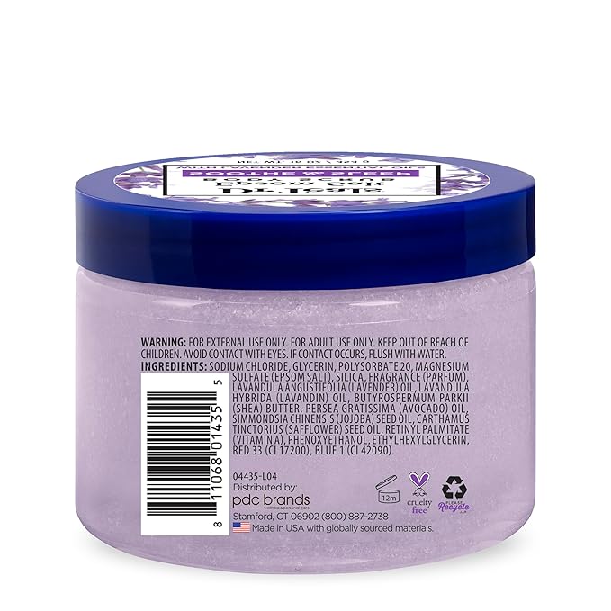 Dr Teal's Pure Epsom Salt Body Scrub, Soothe & Sleep with Lavender Essential Oils, 16 oz (Pack of 3)