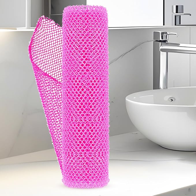 African Net Sponge Set (1PCS) - Exfoliating Tool for Face & Body, Travel-Sized & Compact, Durable, Mild Exfoliation for Men & Women's Daily Use(Pink)