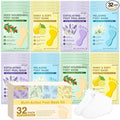 32 Pack Moisturizing Foot Mask,Hydrating Foot Masks for Dry Cracked Feet,Soothing Dry Skin Moisturizer Socks for Baby Soft Feet,Teacher Appreciation Gifts,Foot Care Spa Gifts for Women Men(4 Styles)