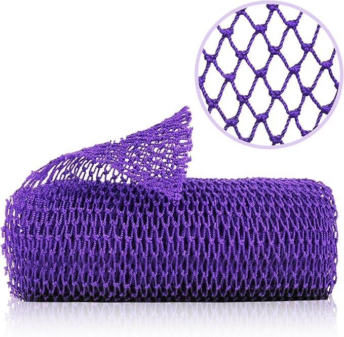ZOCY African Net Sponge, Authentic Exfoliating Body Scrubber for Bath and Shower, Multiple Textures with Gentle Deep Exfoliating and Rich Lather for All Skins (Purple)