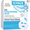By Nature 2% Hyaluronic Acid Sheet Face Mask for Dry, Dehydrated & Sensitive Skin – Hydration Boost with Prickly Pear & Squalane – Made in New Zealand – Pack of 12