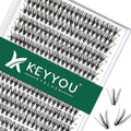 KEYYOU Lash Clusters 300pcs Individual Lashes, 30D 0.07D Curl 14mm DIY Eyelash Extension, Soft & Natural Volume Cluster Lashes with Large Tray